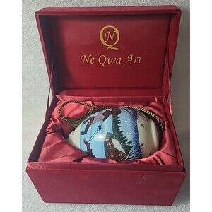 Ne’Qwa Art Christmas Ornament Sledding Snow Scene With Box "He's My Brother"